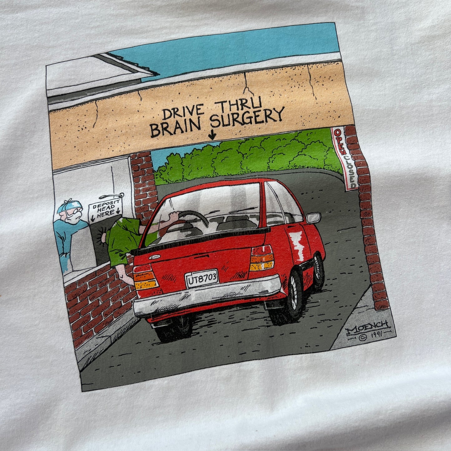 XL 1991 Drive Thru Brain Surgery Comic T-shirt