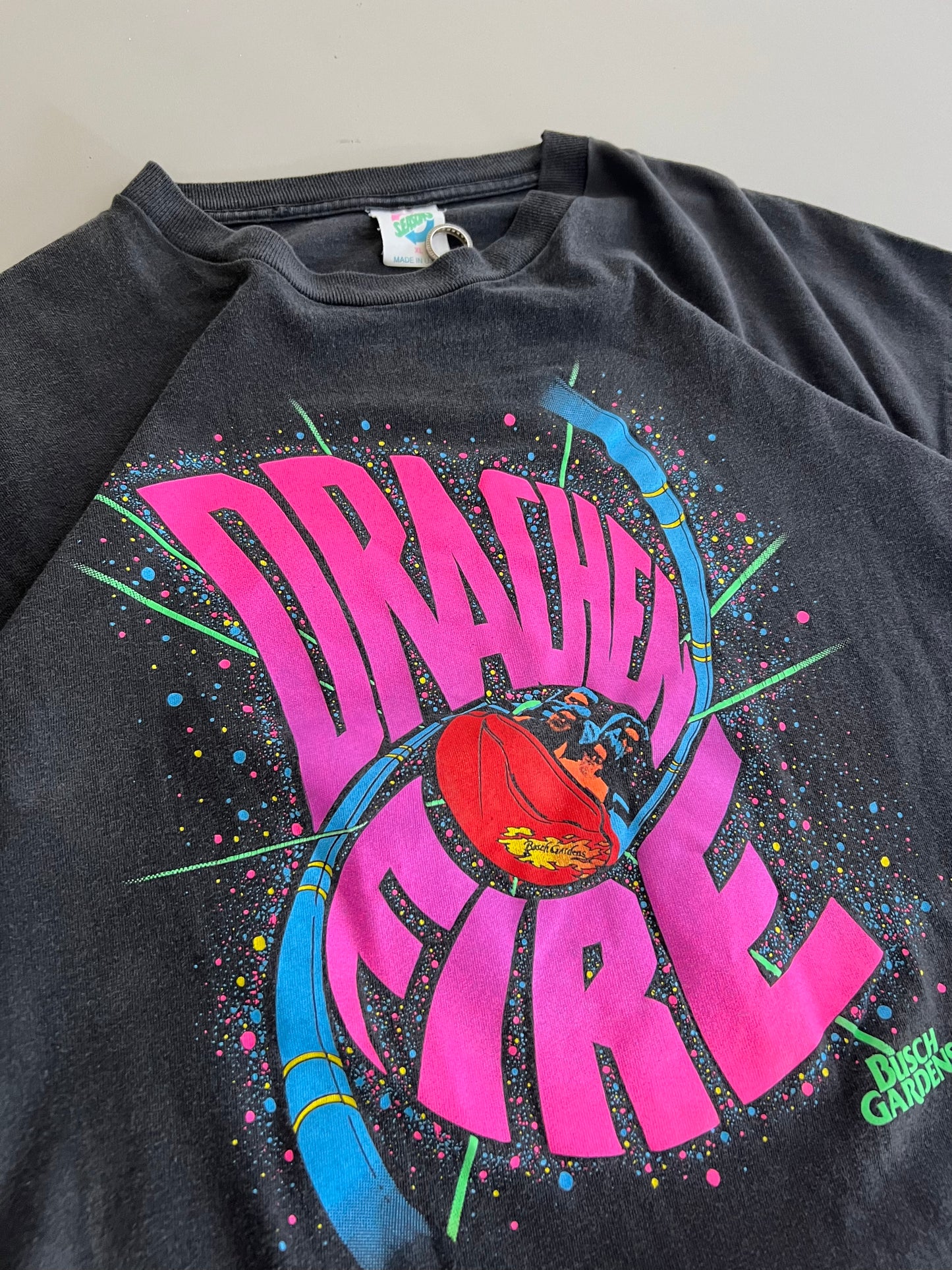 XL 90s Busch Gardens Drachen Fire T-shirt