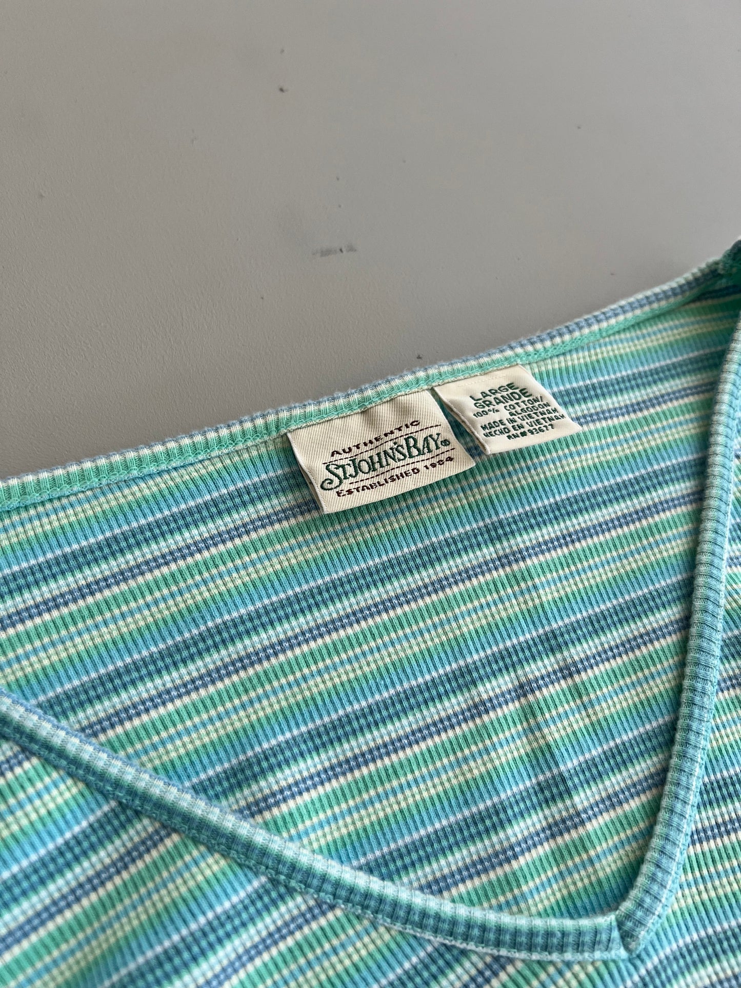Large Women's 2000s St. John's Bay Striped Shop Merch