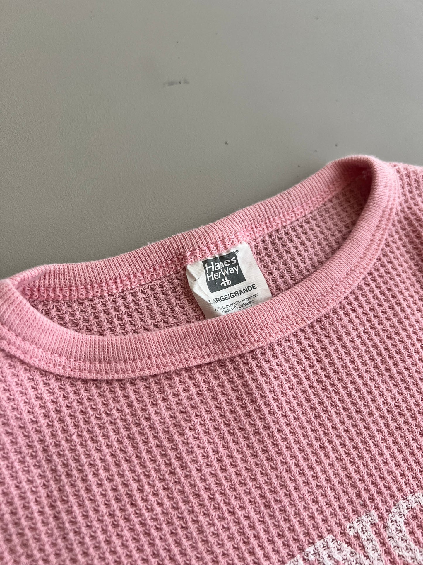 Large Women's 2000s Pink Thermal Shop Merch