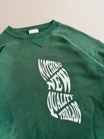 Large 90s Forest Green Bike Quality Threads Shop Merch Sweatshirt