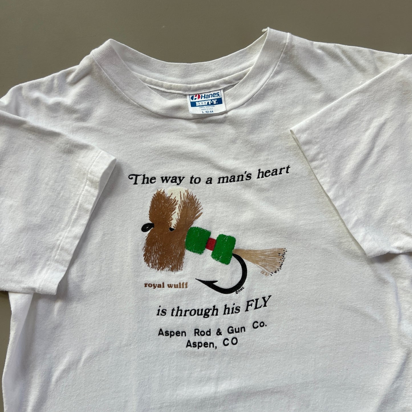 Large 1980s Fly Fishing Colorado T-shirt