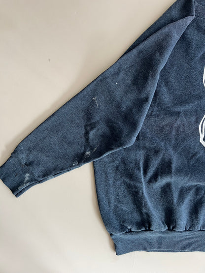 Large 90s Navy Quality Threads Shop Merch Sweatshirt