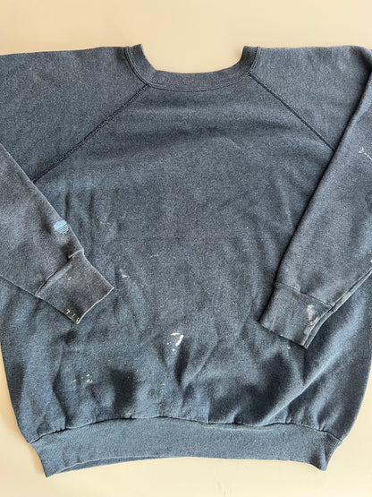 Large 90s Navy Quality Threads Shop Merch Sweatshirt