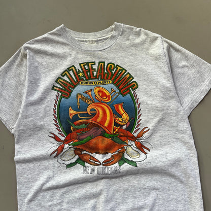XL 1990 New Orleans Jazz Feasting T-shirt
