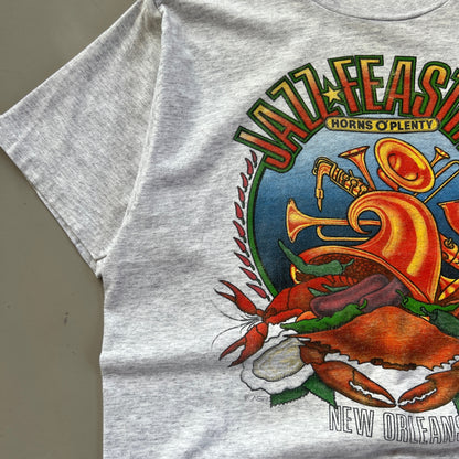 XL 1990 New Orleans Jazz Feasting T-shirt