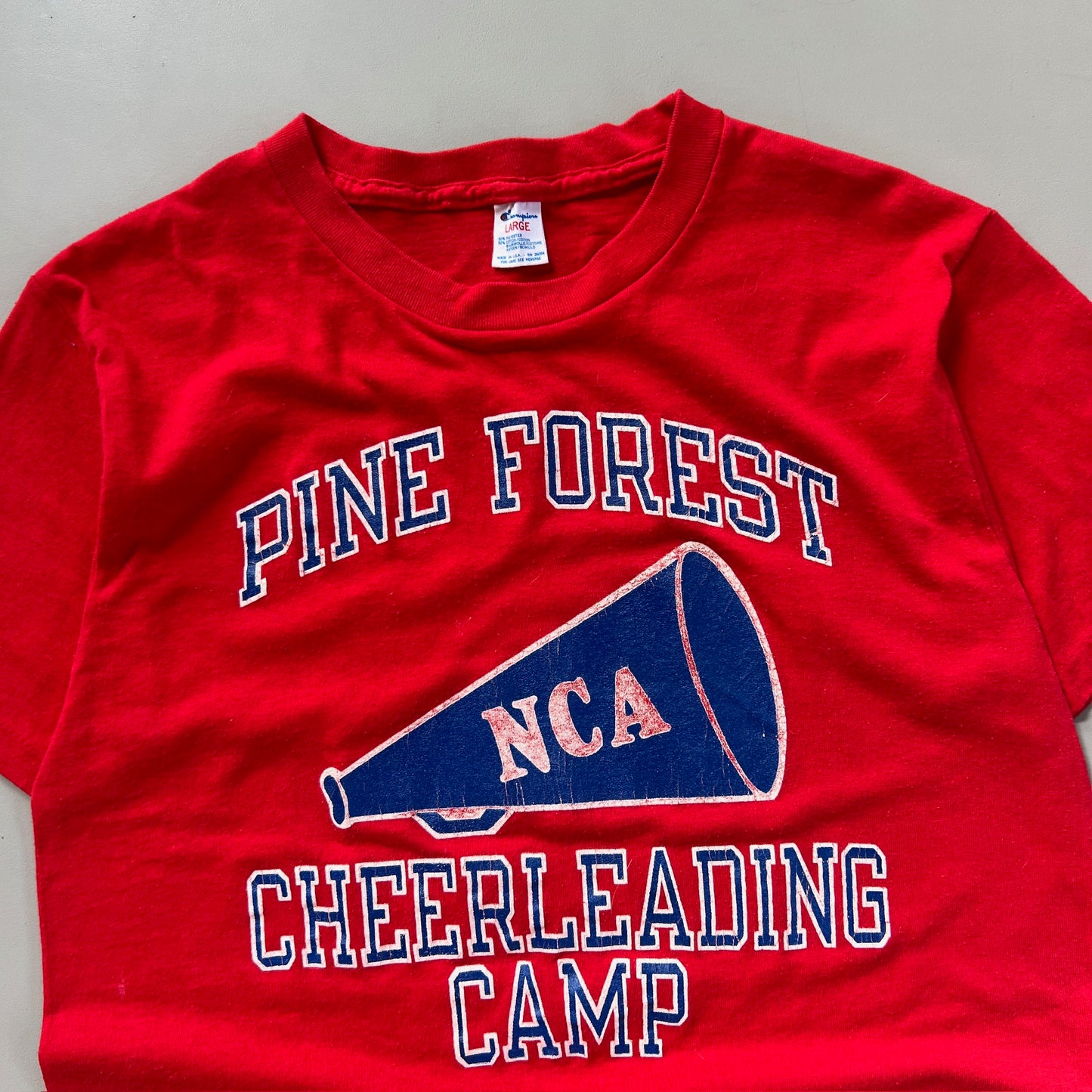 Large 1980s Pine Forest Cheerleading Champion T-shirt