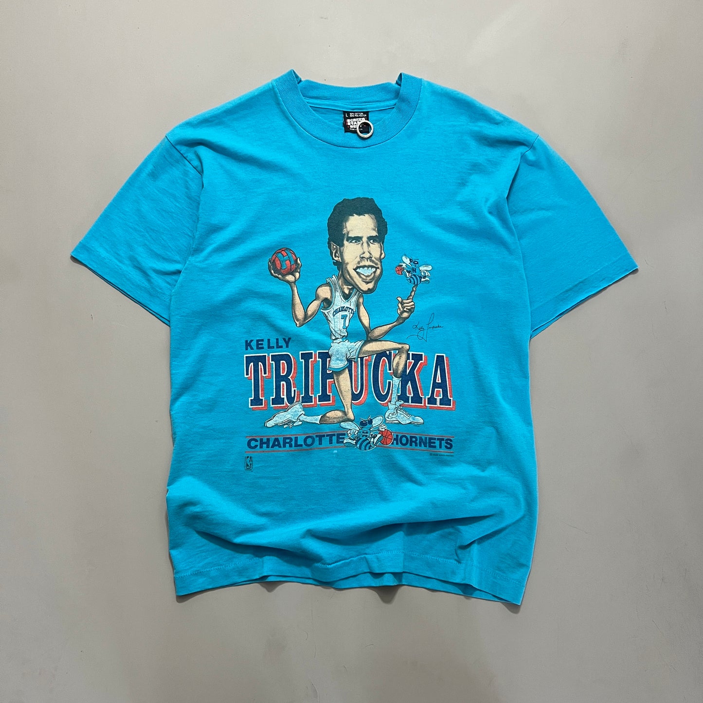 Large 80s Charlotte Hornets Kelly Tripucka T-shirt