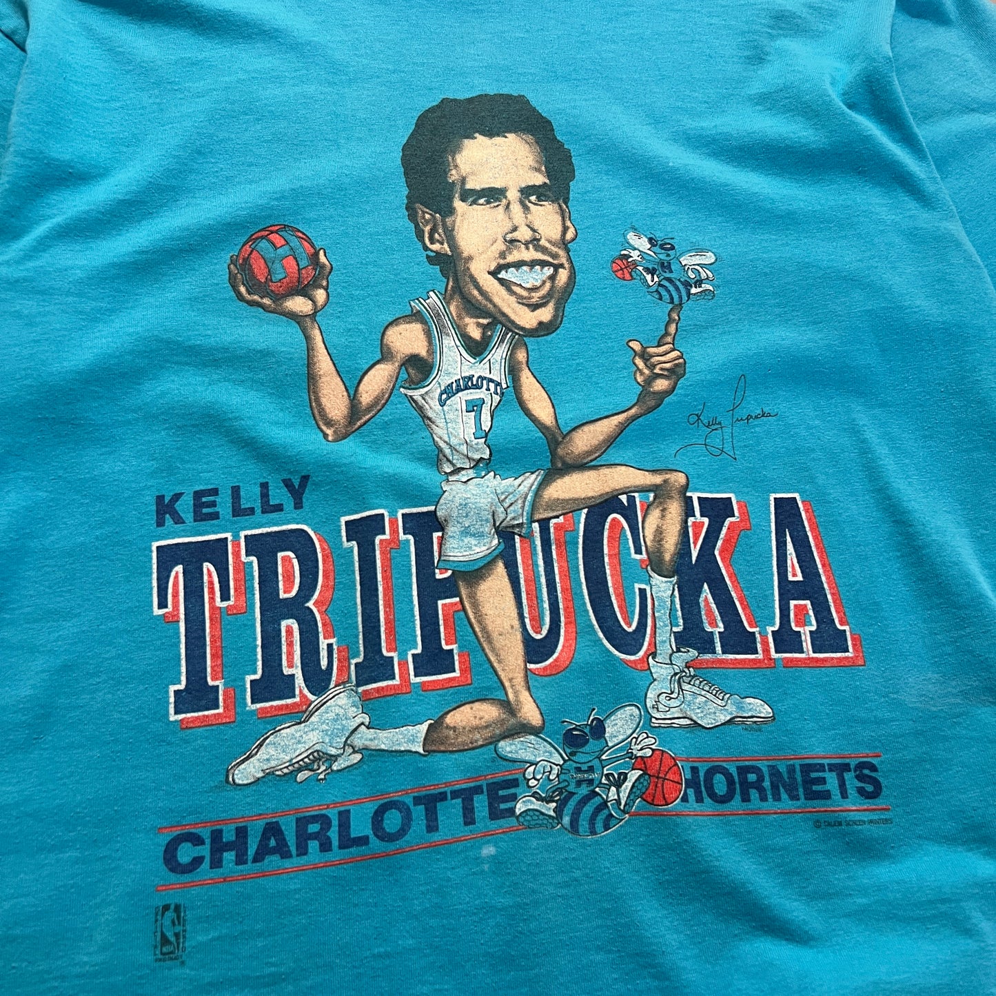 Large 80s Charlotte Hornets Kelly Tripucka T-shirt