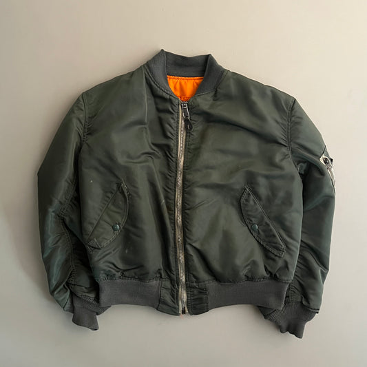 Large 80s Reversible Military Bomber Jacket