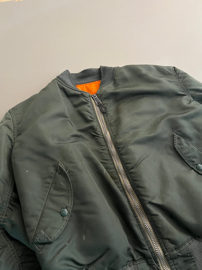 Large 80s Reversible Military Bomber Jacket