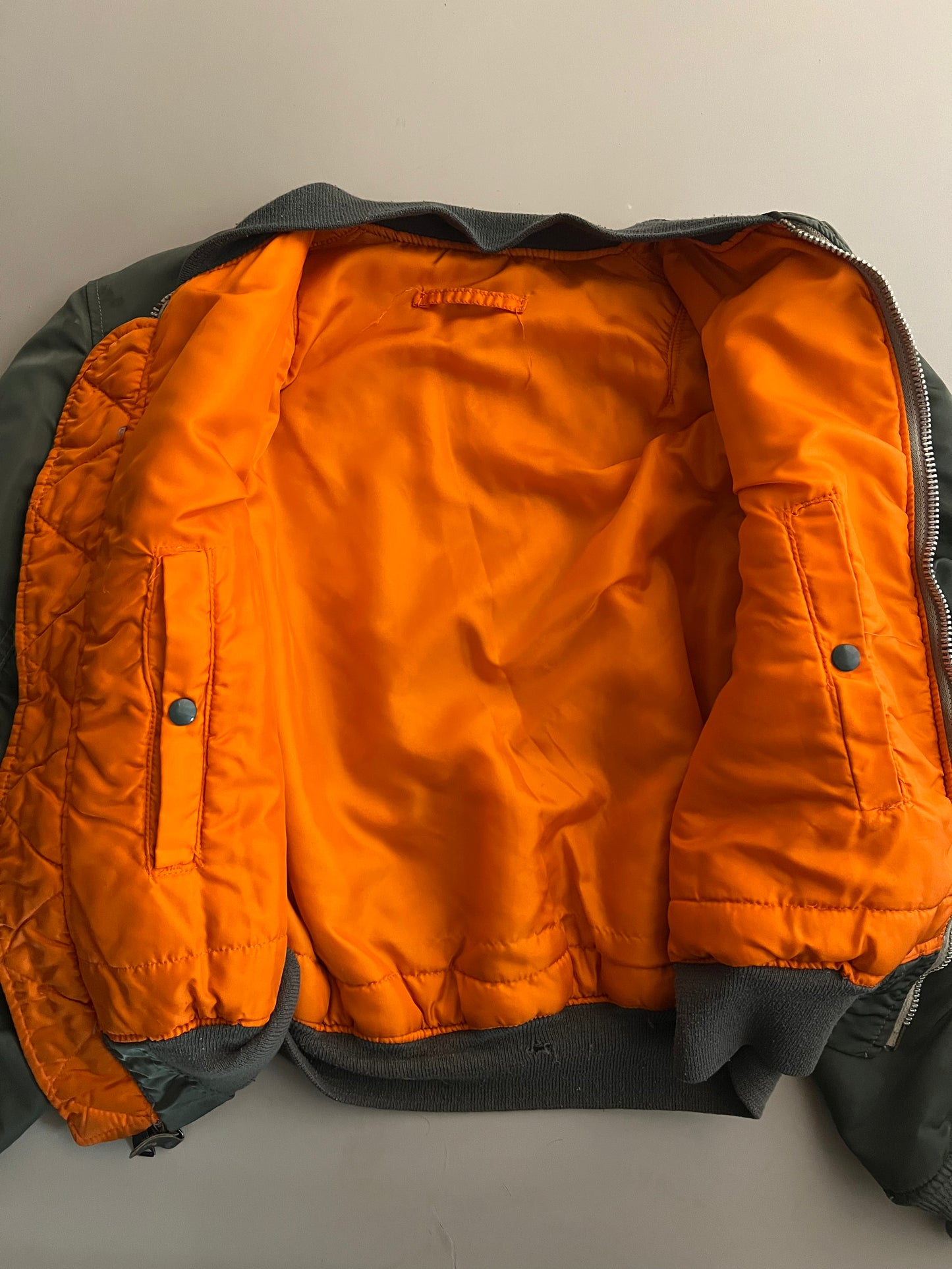 Large 80s Reversible Military Bomber Jacket