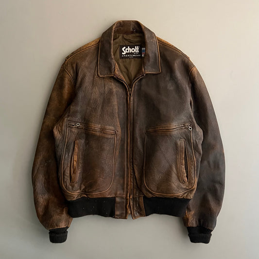 XL 70s Schott Leather Jacket