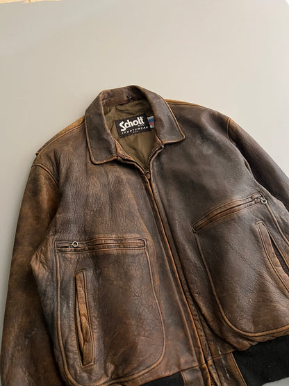XL 70s Schott Leather Jacket