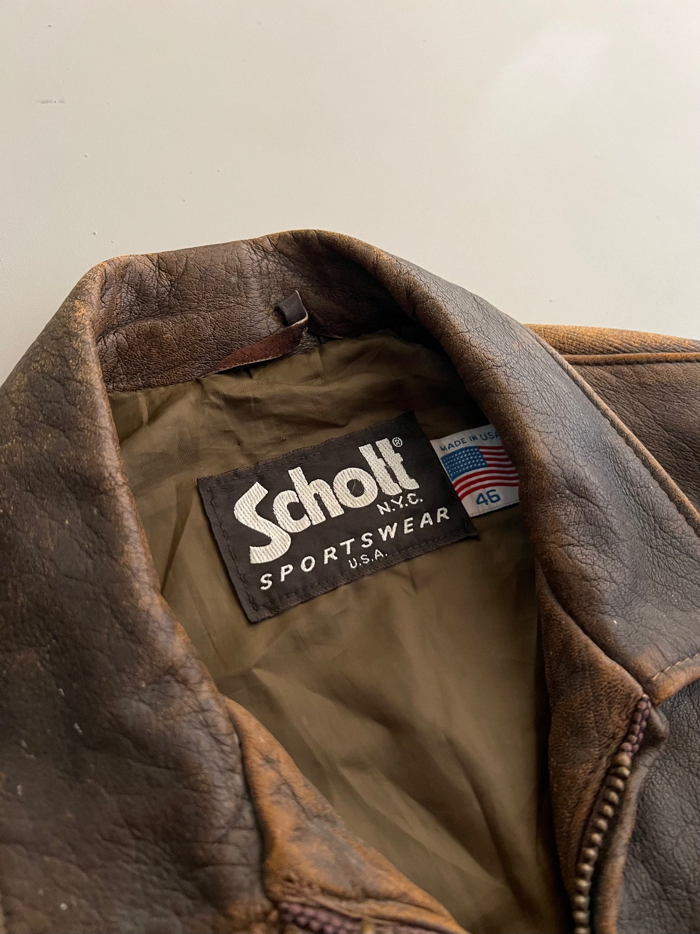 XL 70s Schott Leather Jacket