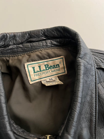 Large 80s L.L. Bean Flying Tiger Leather Jacket