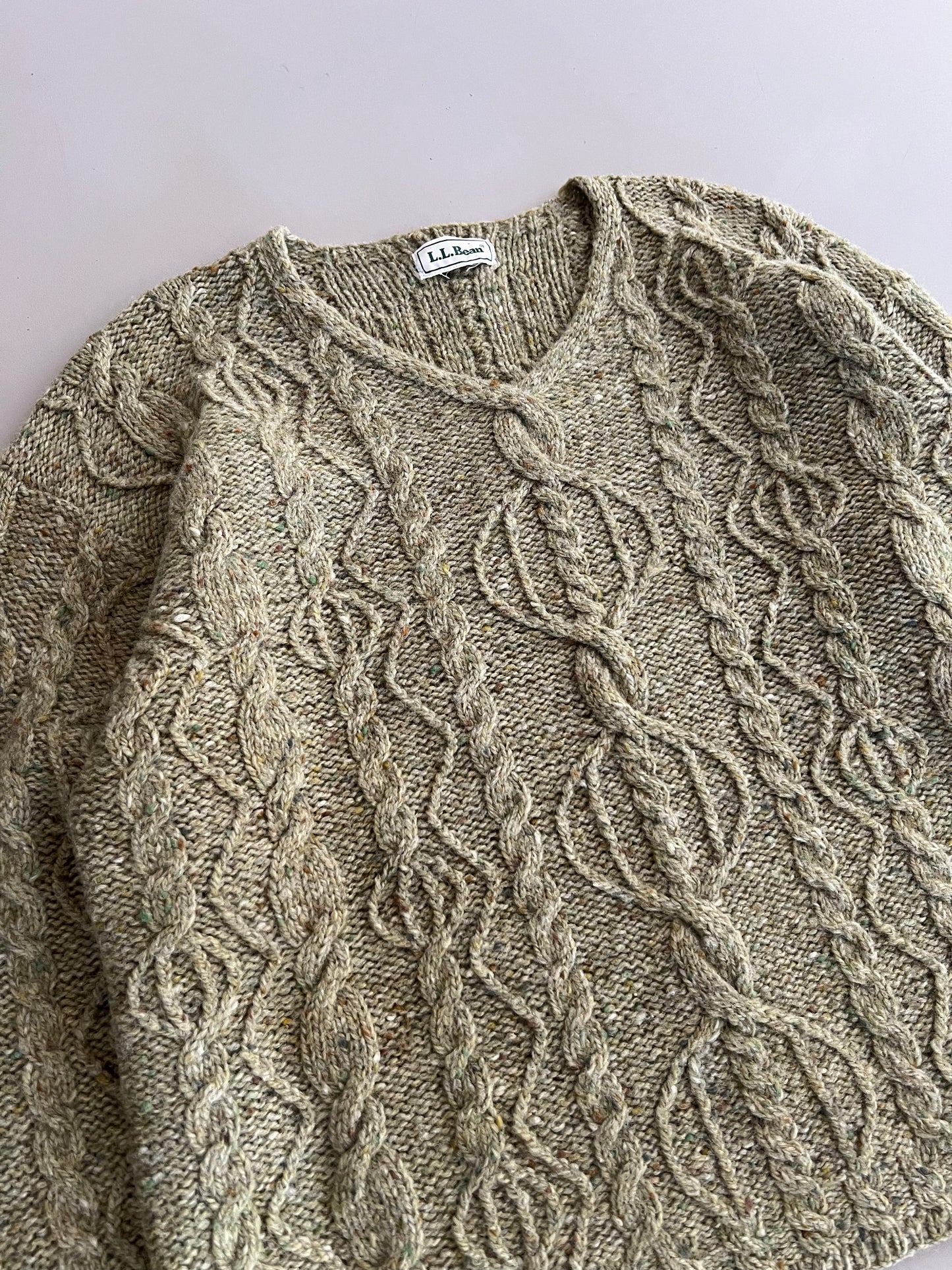 Large 80s L.L. Bean V Neck Sweater