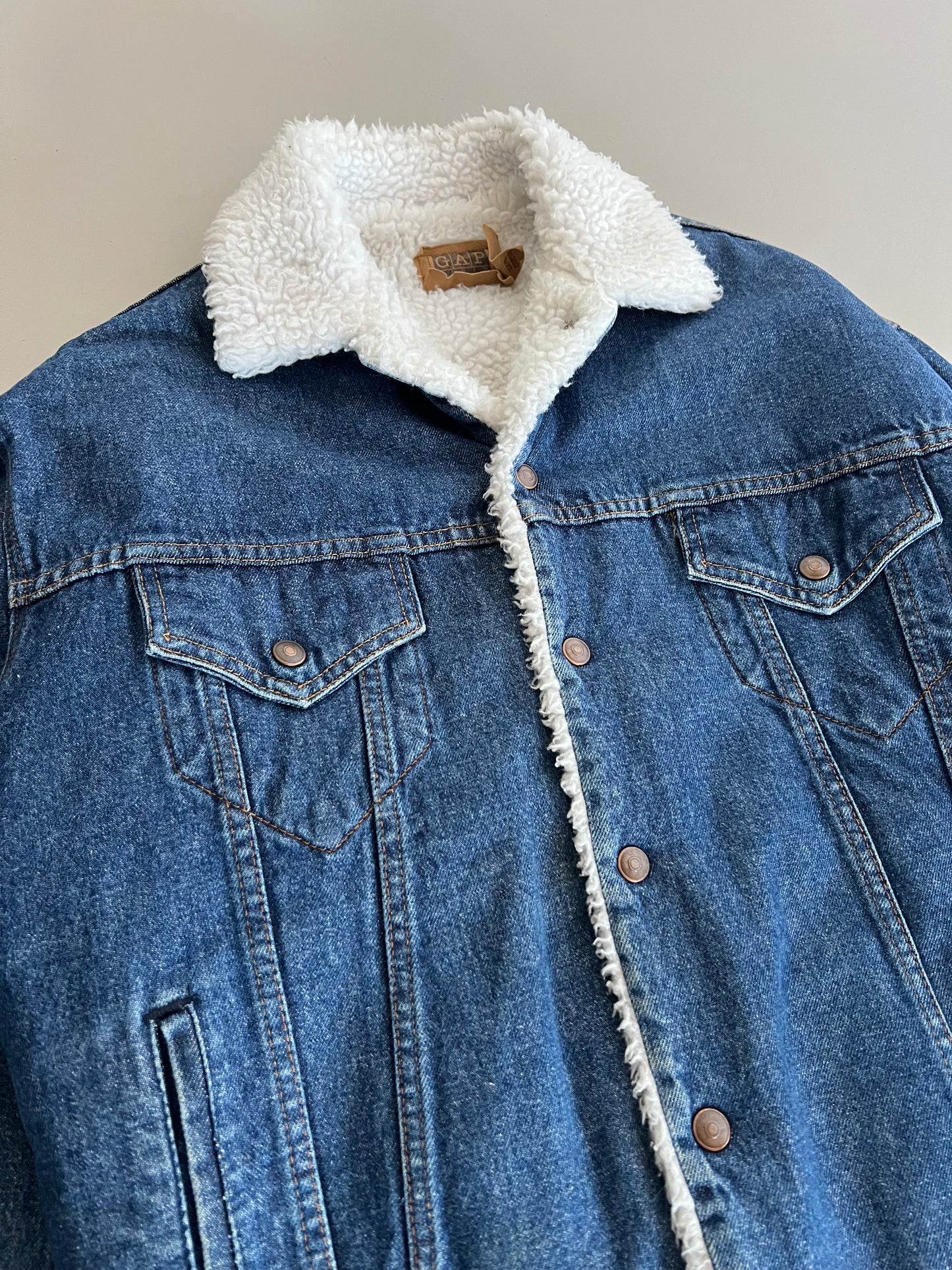 Medium 90s GAP Sherpa Lined Denim Jacket