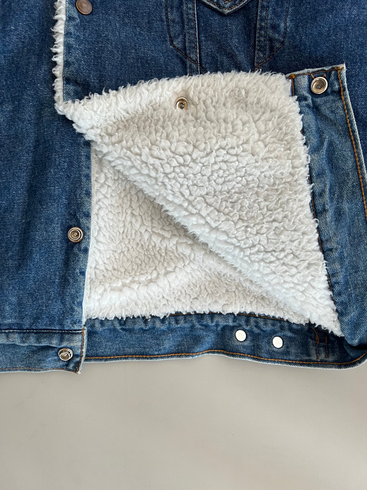 Medium 90s GAP Sherpa Lined Denim Jacket