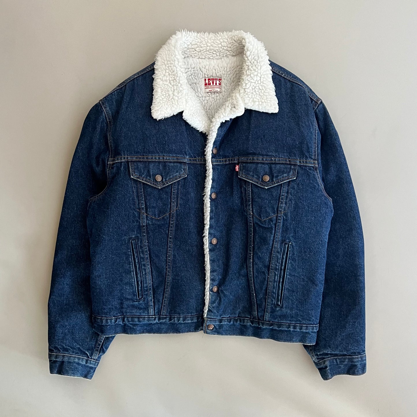 Large 80s Levi's Denim Sherpa Jacket