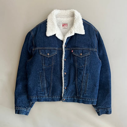 Large 80s Levi's Denim Sherpa Jacket