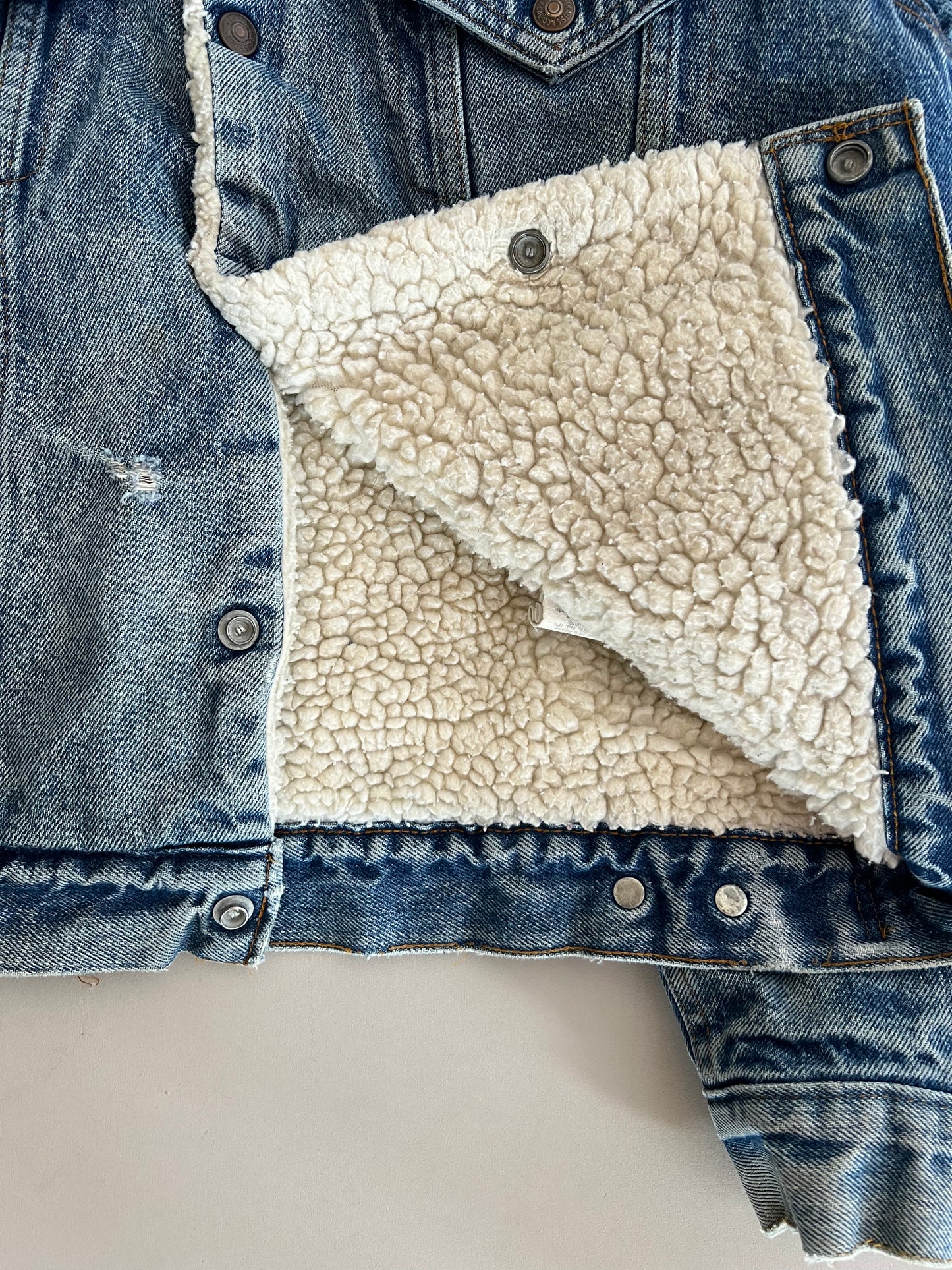 Large 80s Levis Sherpa Lined Denim Jacket