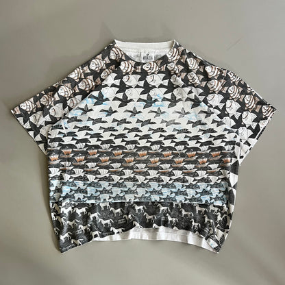 Xl 1991 MC Escher Fish AOP T-shirt