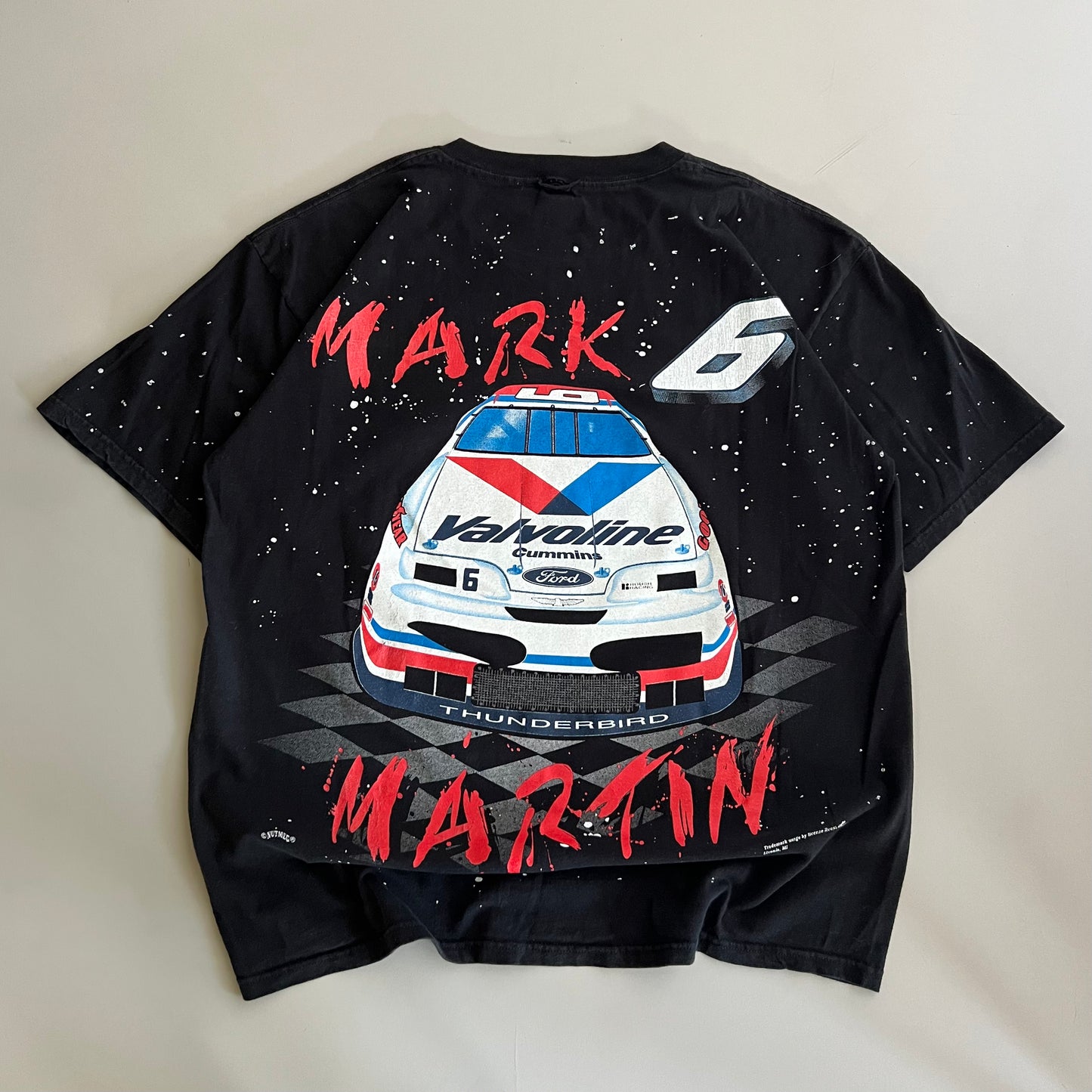 2XL 90s Mark Martin Splatter AOP T-shirt