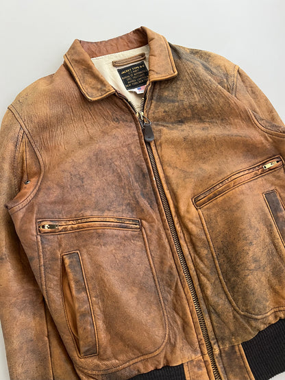 Large 80s Avirex Type G-2 Leather Jacket