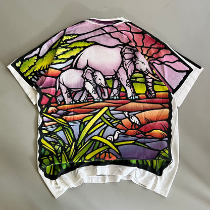 XL 1993 Liquid Blue Stained Glass AOP T-shirt