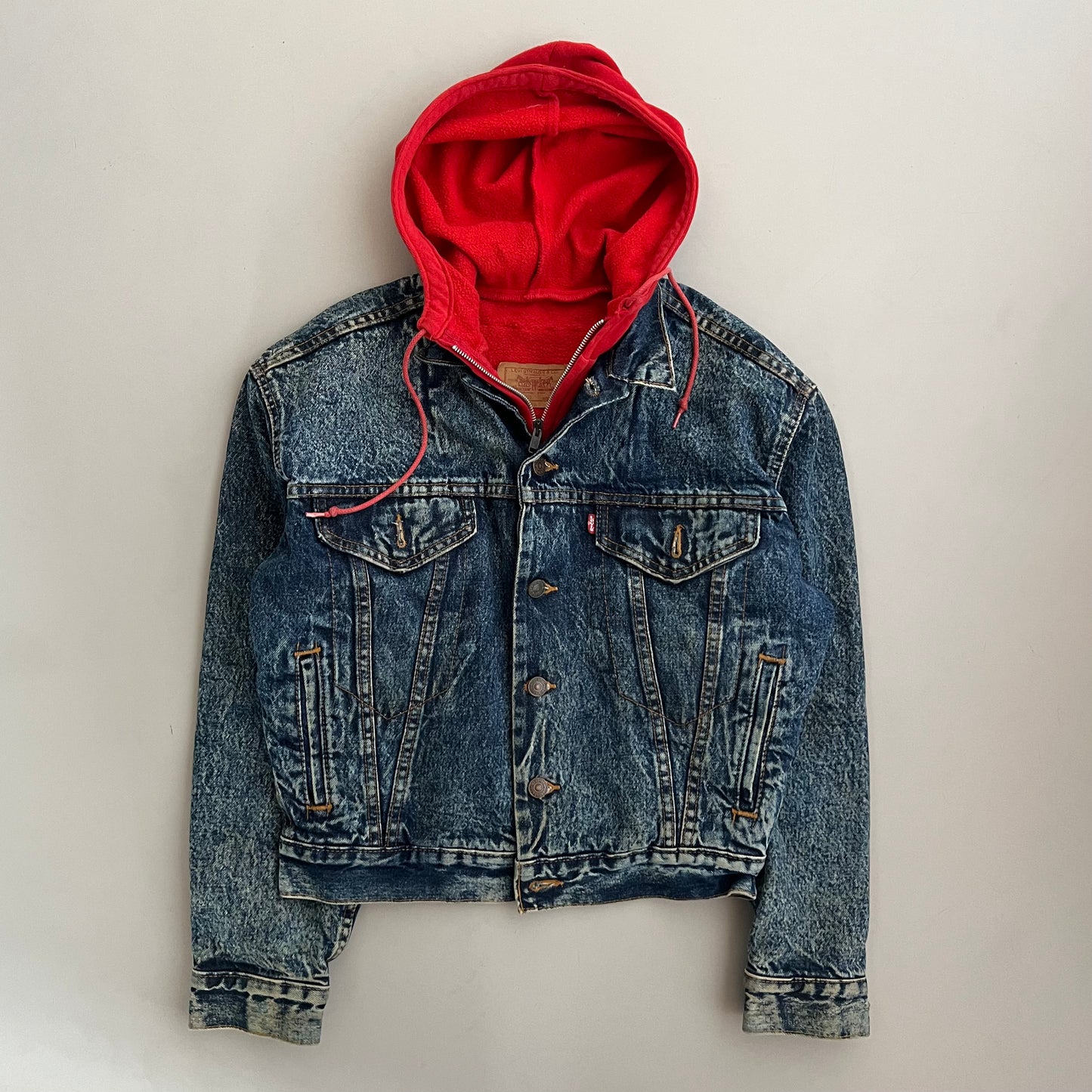 Small 1980s Levi's Hoodie Lined Denim Jacket
