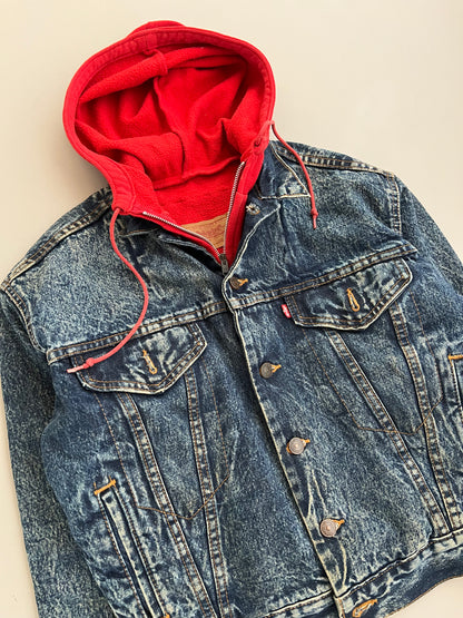 Small 1980s Levi's Hoodie Lined Denim Jacket