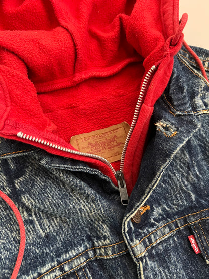 Small 1980s Levi's Hoodie Lined Denim Jacket