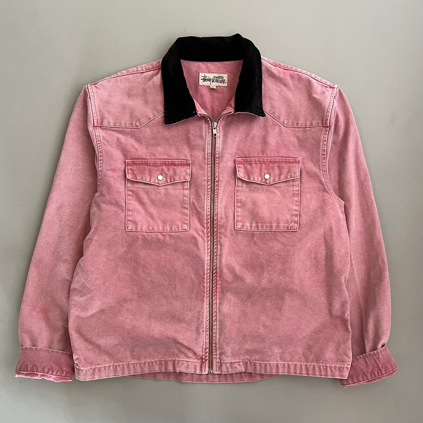 XL Pink Stussy Quality Workwear Jacket