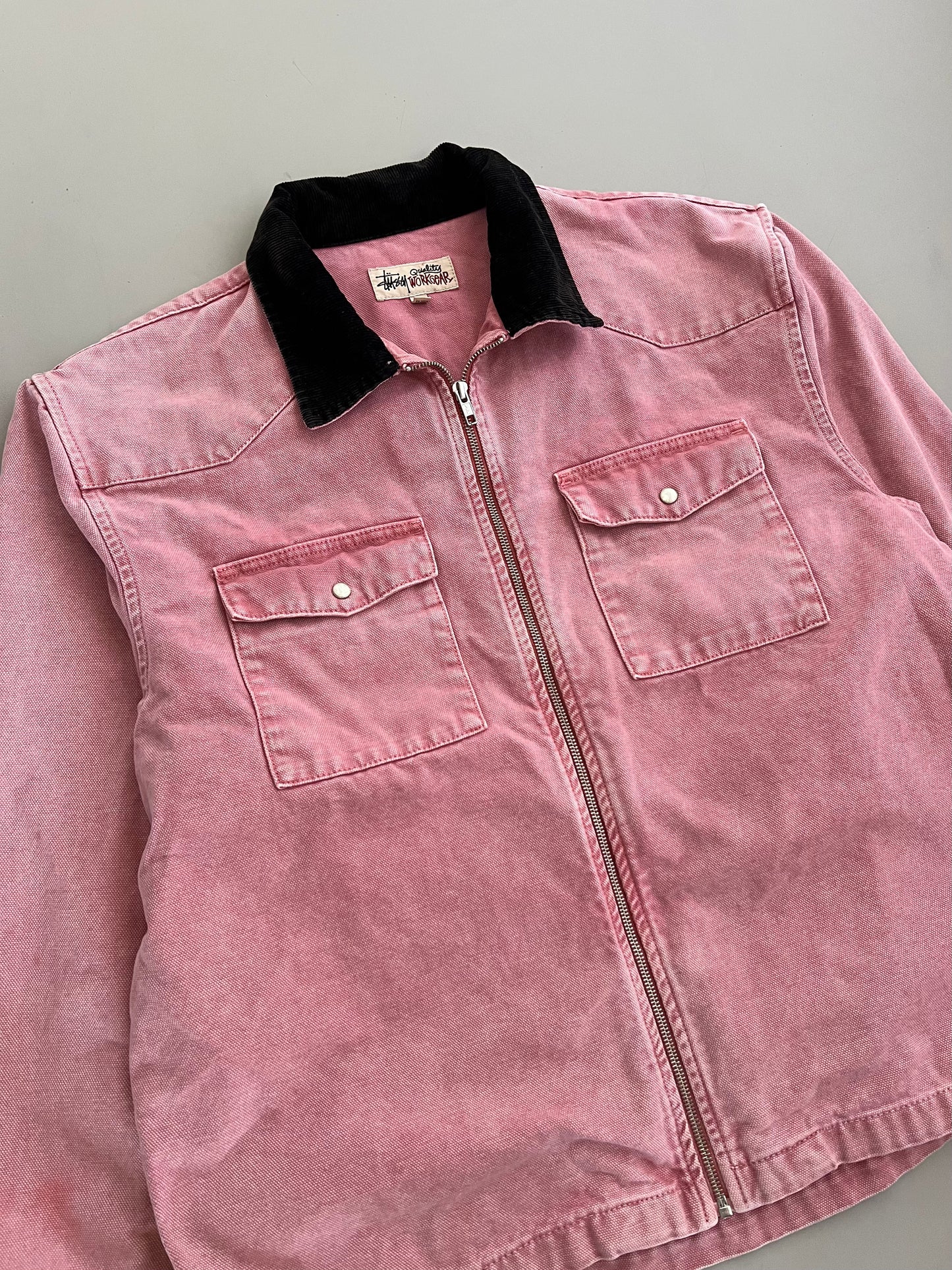 XL Pink Stussy Quality Workwear Jacket