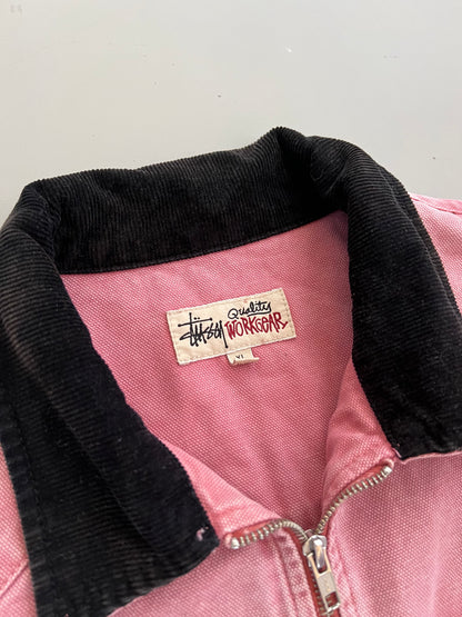 XL Pink Stussy Quality Workwear Jacket