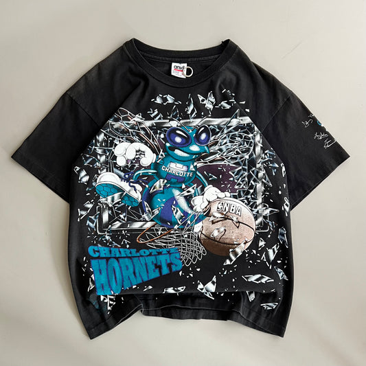Large 1992 Charlotte Hornets Shattered Backboard T-shirt
