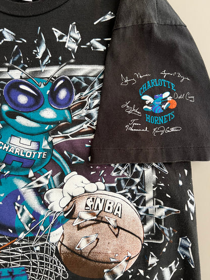 Large 1992 Charlotte Hornets Shattered Backboard T-shirt
