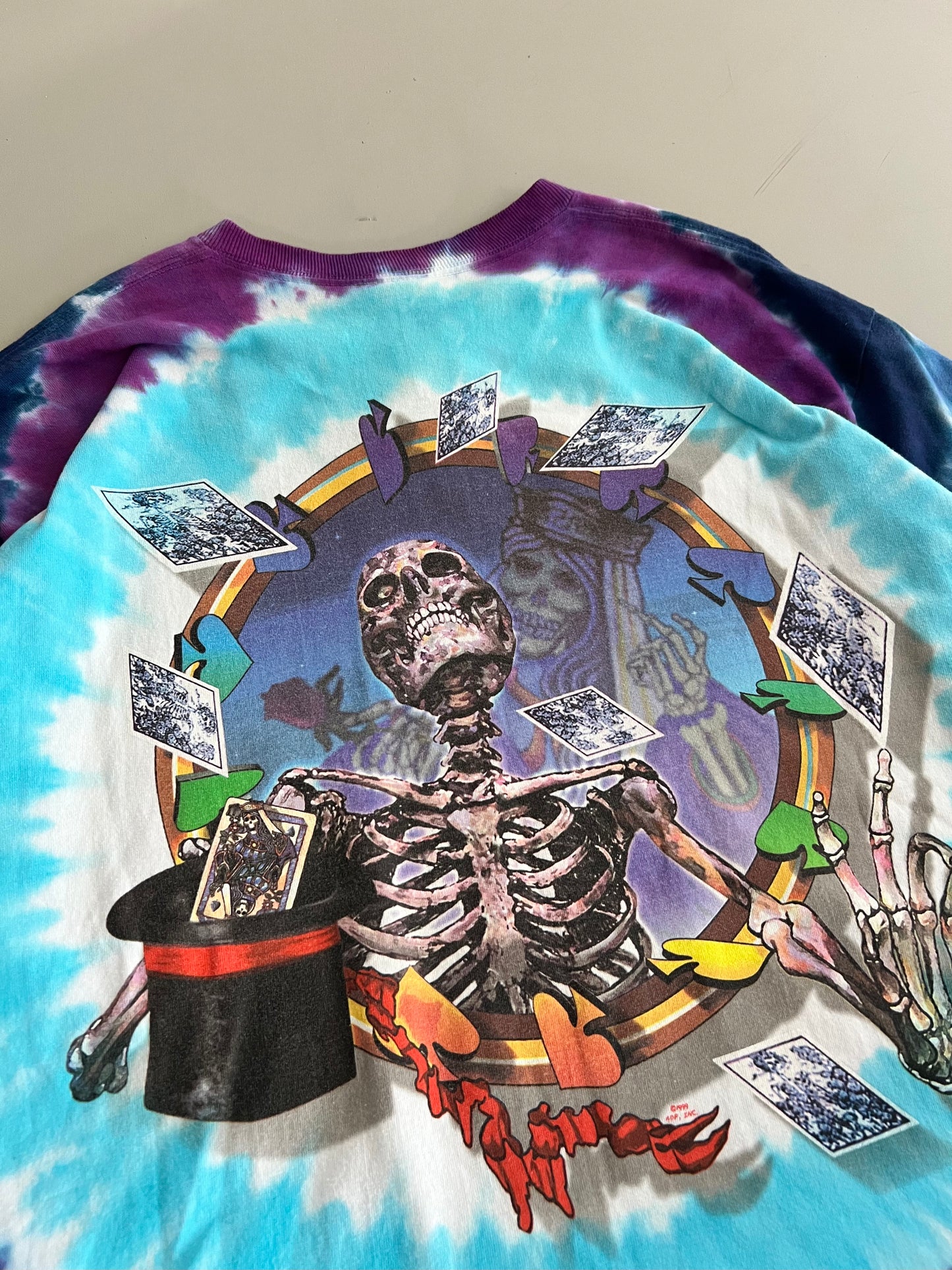 XL 1999 Grateful Dead AOP Tie Dye T-shirt