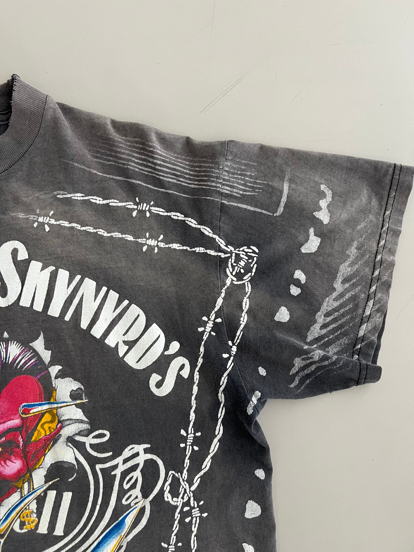 Large 90s Lynyrd Skynyrd Jack Daniels AOP T-shirt