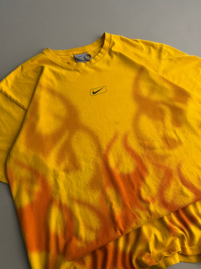 Large 2000s Nike Yellow Flame T-shirt