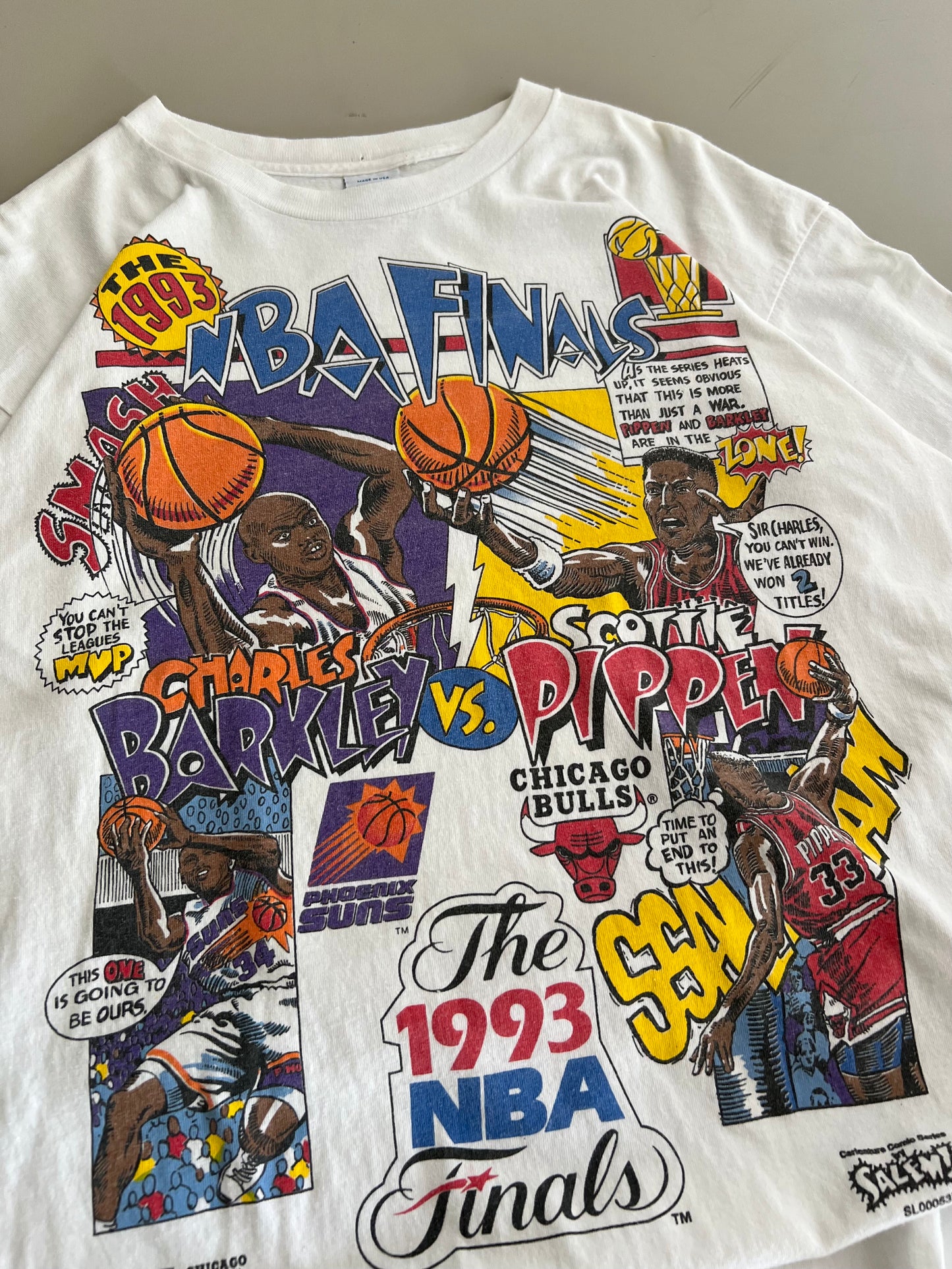 XL 1993 NBA Finals Cartoon T-shirt