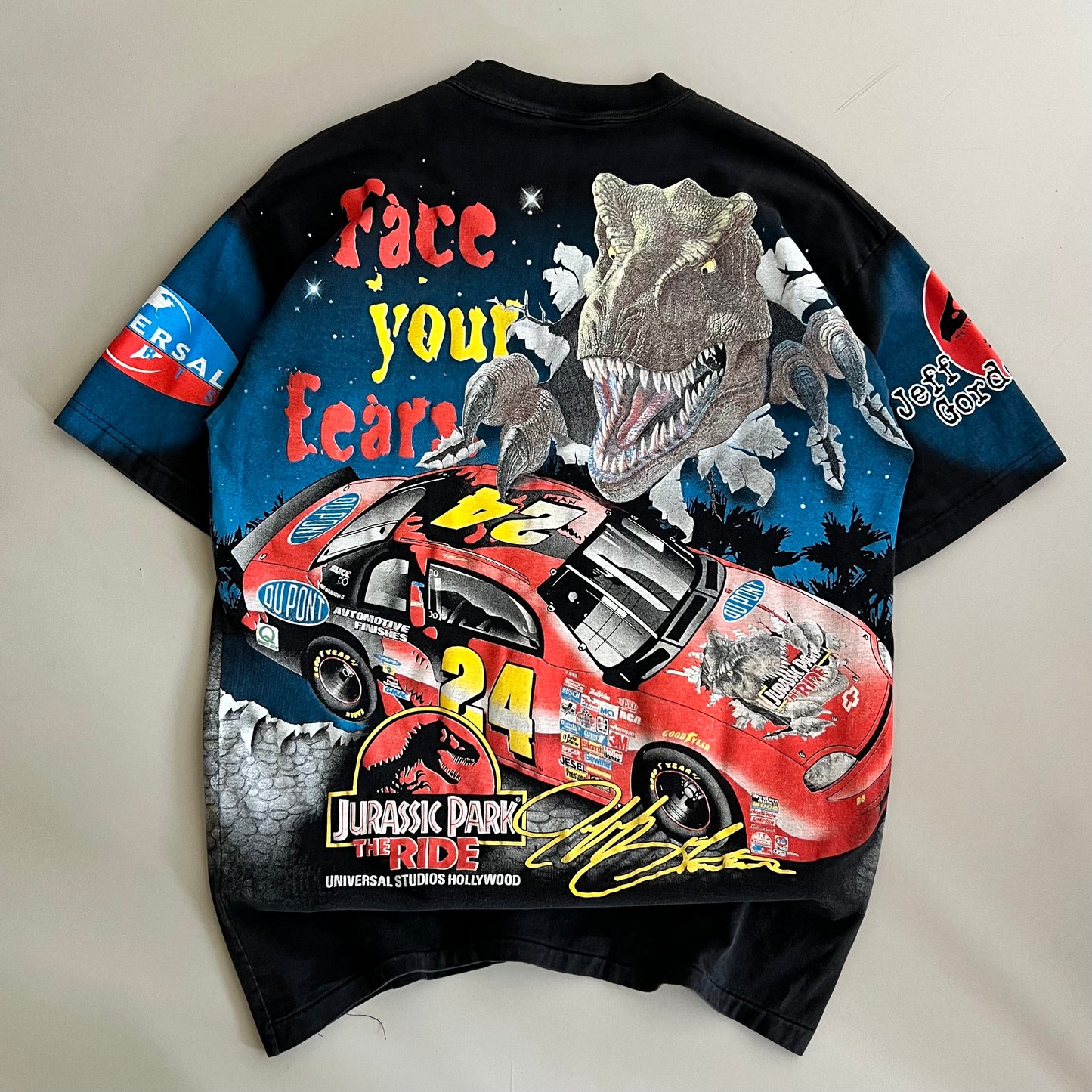 Large 1997 Jeff Gordon Jurassic Park AOP T-Shirt