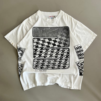 XL 1990 MC Escher AOP Art T-shirt