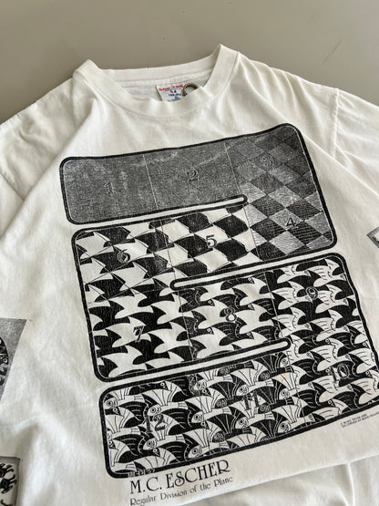 XL 1990 MC Escher AOP Art T-shirt