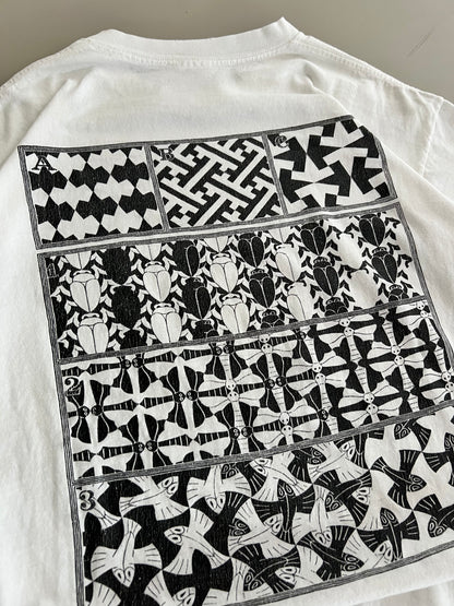 XL 1990 MC Escher AOP Art T-shirt
