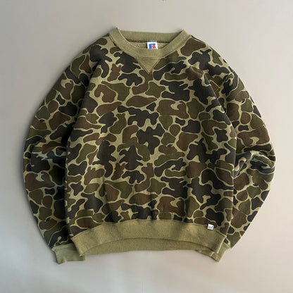 Small 80s Russel Athletics Camo Blank Sweatshirt