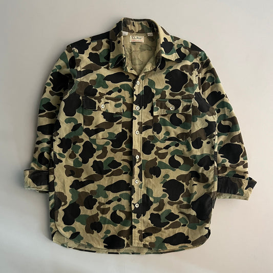 Large 90s L.L. Bean Duck Camo Button Shirt