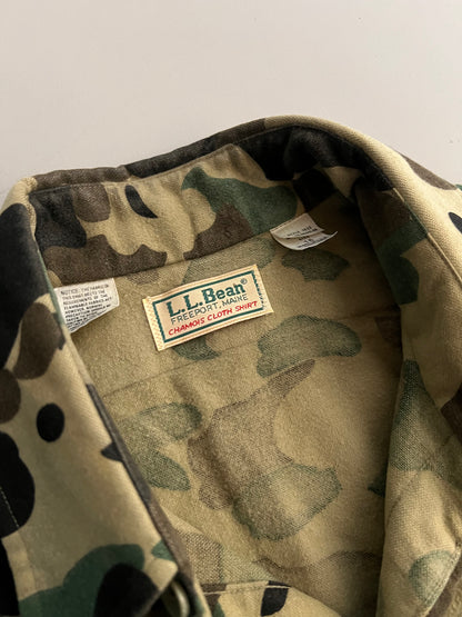 Large 90s L.L. Bean Duck Camo Button Shirt