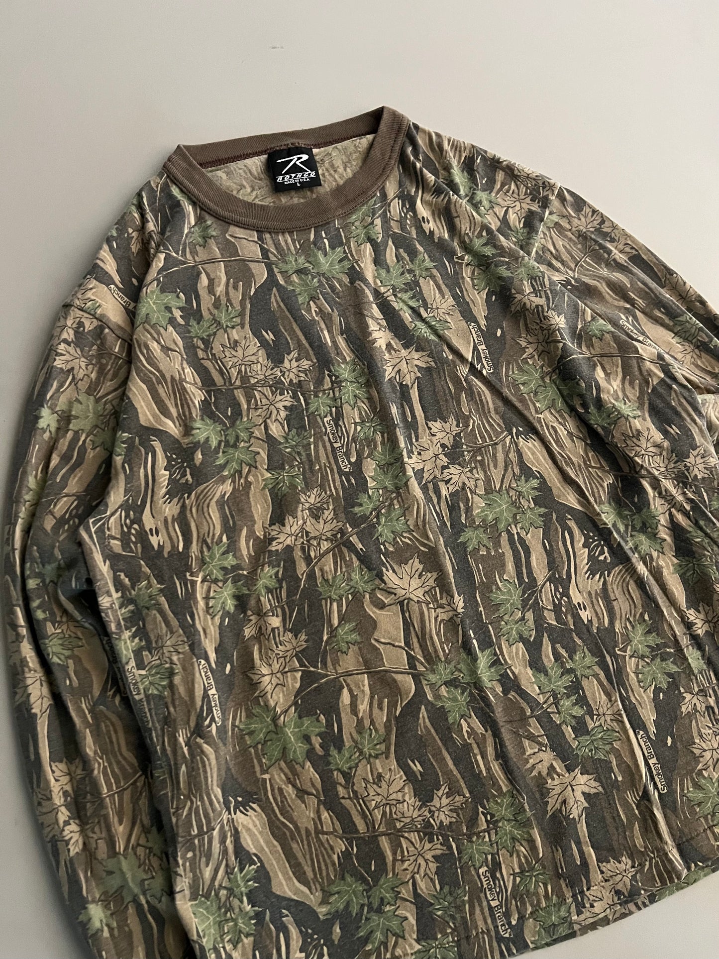Large 90s Camo Blank Long Sleeve Shirt